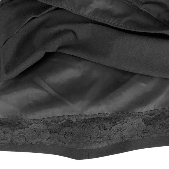Trina Turk Pleated A-Line Mini Skirt Size 4 Black Pockets Lined Exposed Zipper - Picture 6 of 7